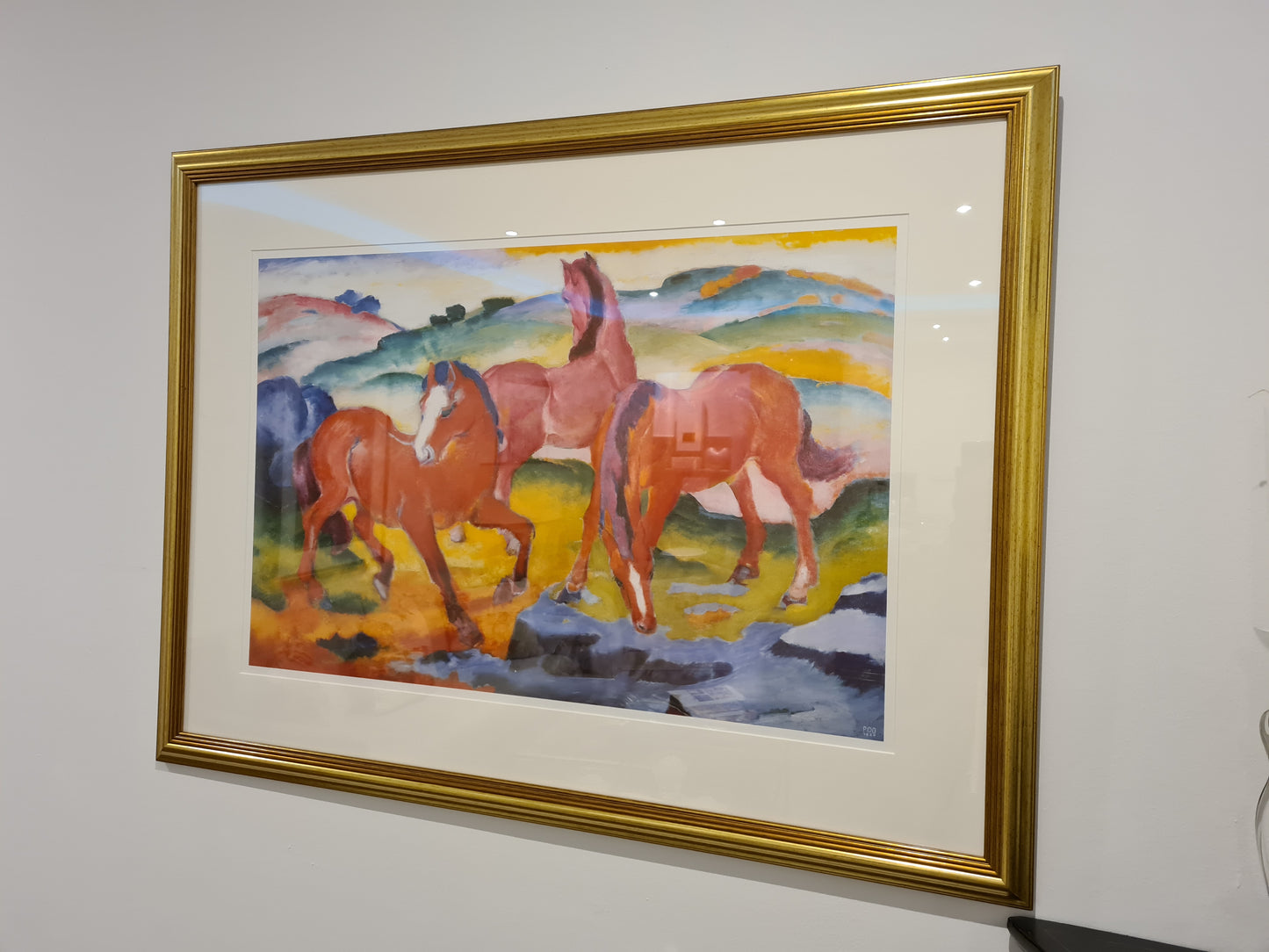 Der Turm der blauen Pferde 1913 Franz Marc Gemälde Reproduktion 80x60cm