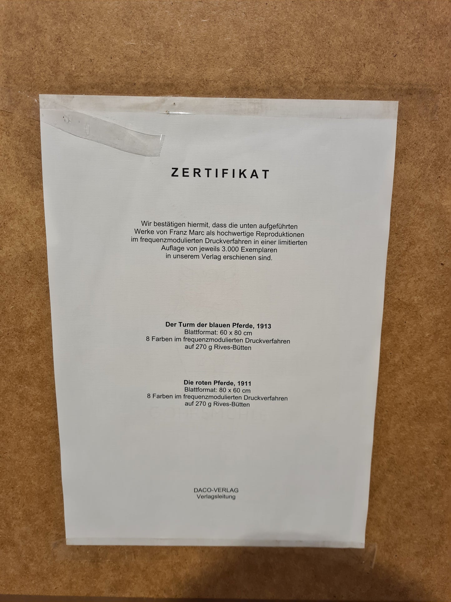 Der Turm der blauen Pferde 1913 Franz Marc Gemälde Reproduktion 80x60cm