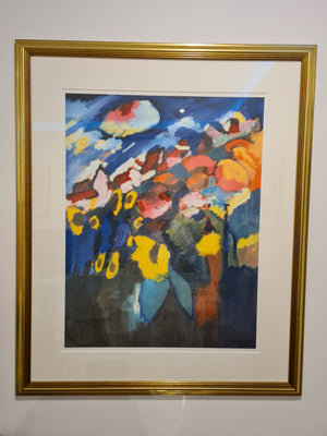 Wassily Kandinsky Bild Murnau Garten II 1910 gerahmt Kunstdruck 80x60cm