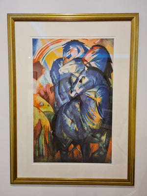 Der Turm der blauen Pferde 1913 Franz Marc Kunstdruck Gemälde 80x60cm