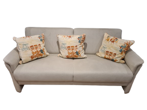 2 Sitzer Sofa Couch Stoff Designer Möbel Grau 185cm