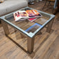Villa Wesco Couchtisch Glas Stahl Tisch 80cm