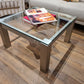 Villa Wesco Couchtisch Glas Stahl Tisch 80cm