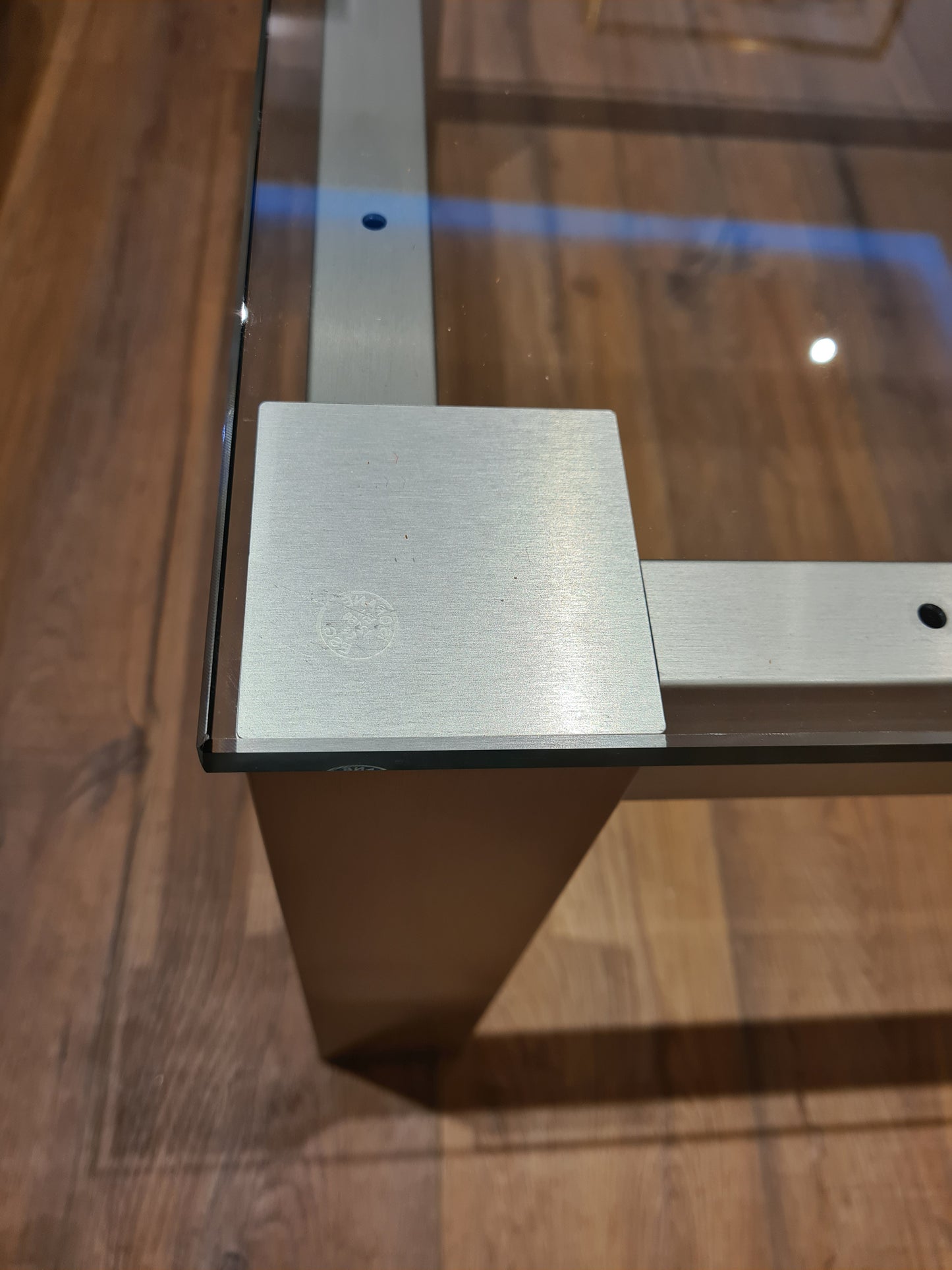 Villa Wesco Couchtisch Glas Stahl Tisch 80cm