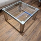 Villa Wesco Couchtisch Glas Stahl Tisch 80cm