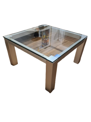 Villa Wesco Couchtisch Glas Stahl Tisch 80cm