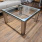 Villa Wesco Couchtisch Glas Stahl Tisch 80cm