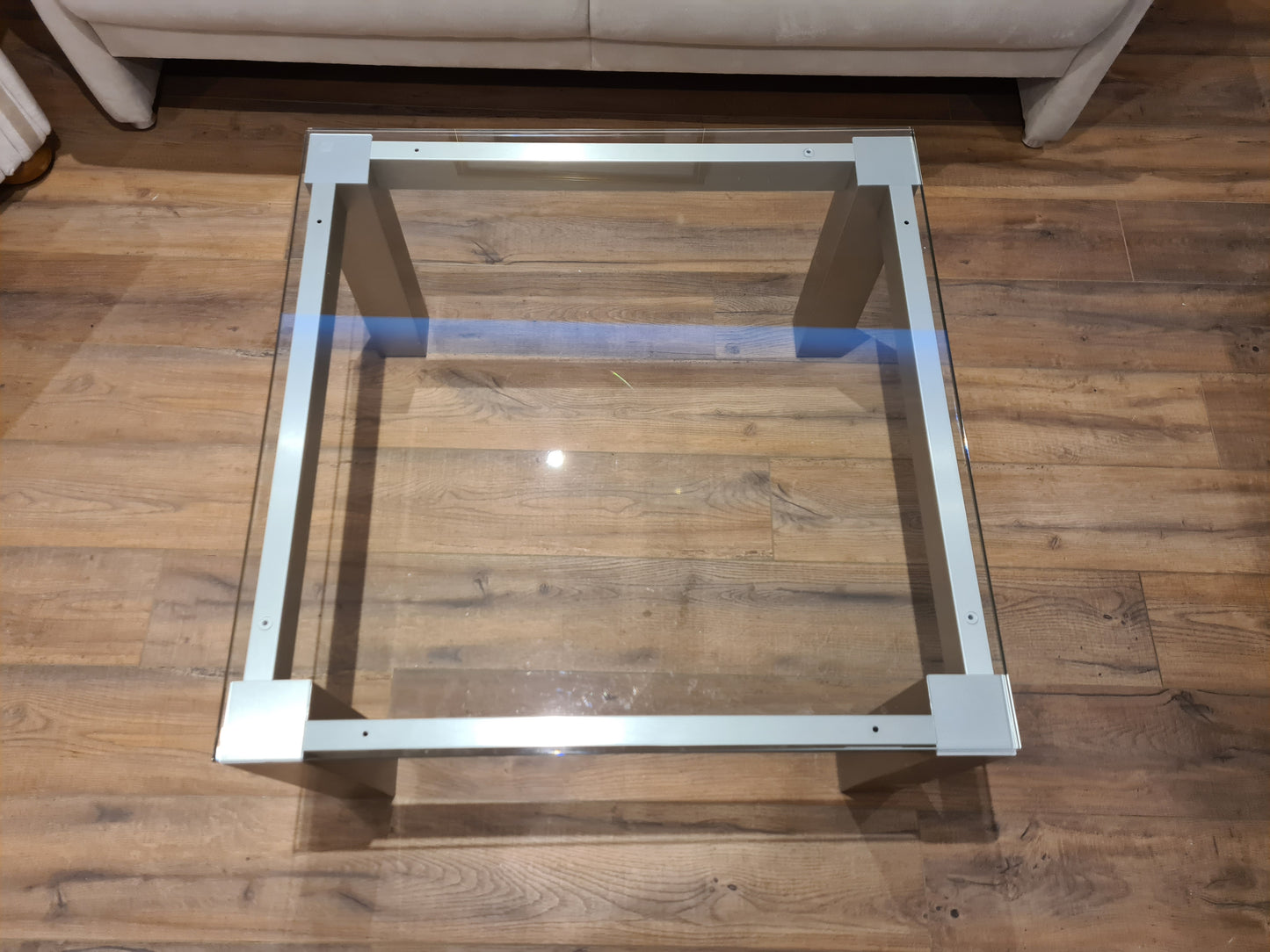 Villa Wesco Couchtisch Glas Stahl Tisch 80cm