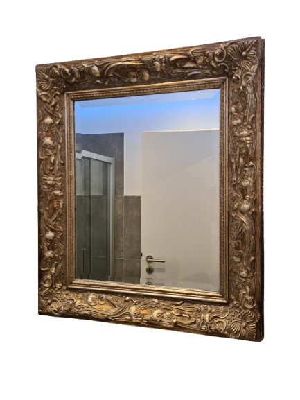 Jugendstil Spiegel mit vergoldeten Holzrahmen 70x60cm