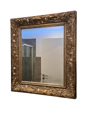 Jugendstil Spiegel mit vergoldeten Holzrahmen 70x60cm