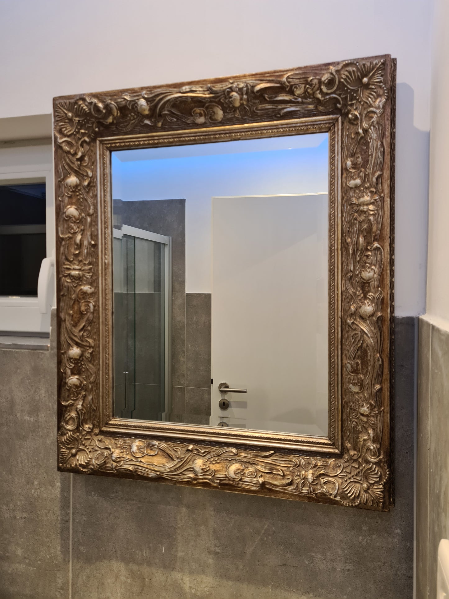 Jugendstil Spiegel mit vergoldeten Holzrahmen 70x60cm