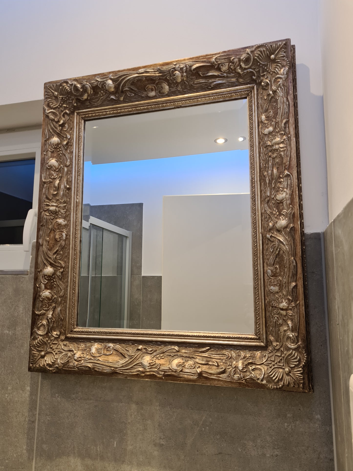 Jugendstil Spiegel mit vergoldeten Holzrahmen 70x60cm