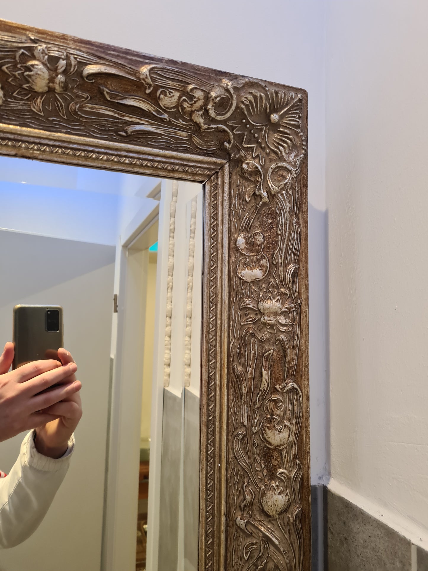 Jugendstil Spiegel mit vergoldeten Holzrahmen 70x60cm