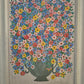 Deutsche Schule (XX) Acrylgemälde Kräftiges Blumenstillleben 56x46cm