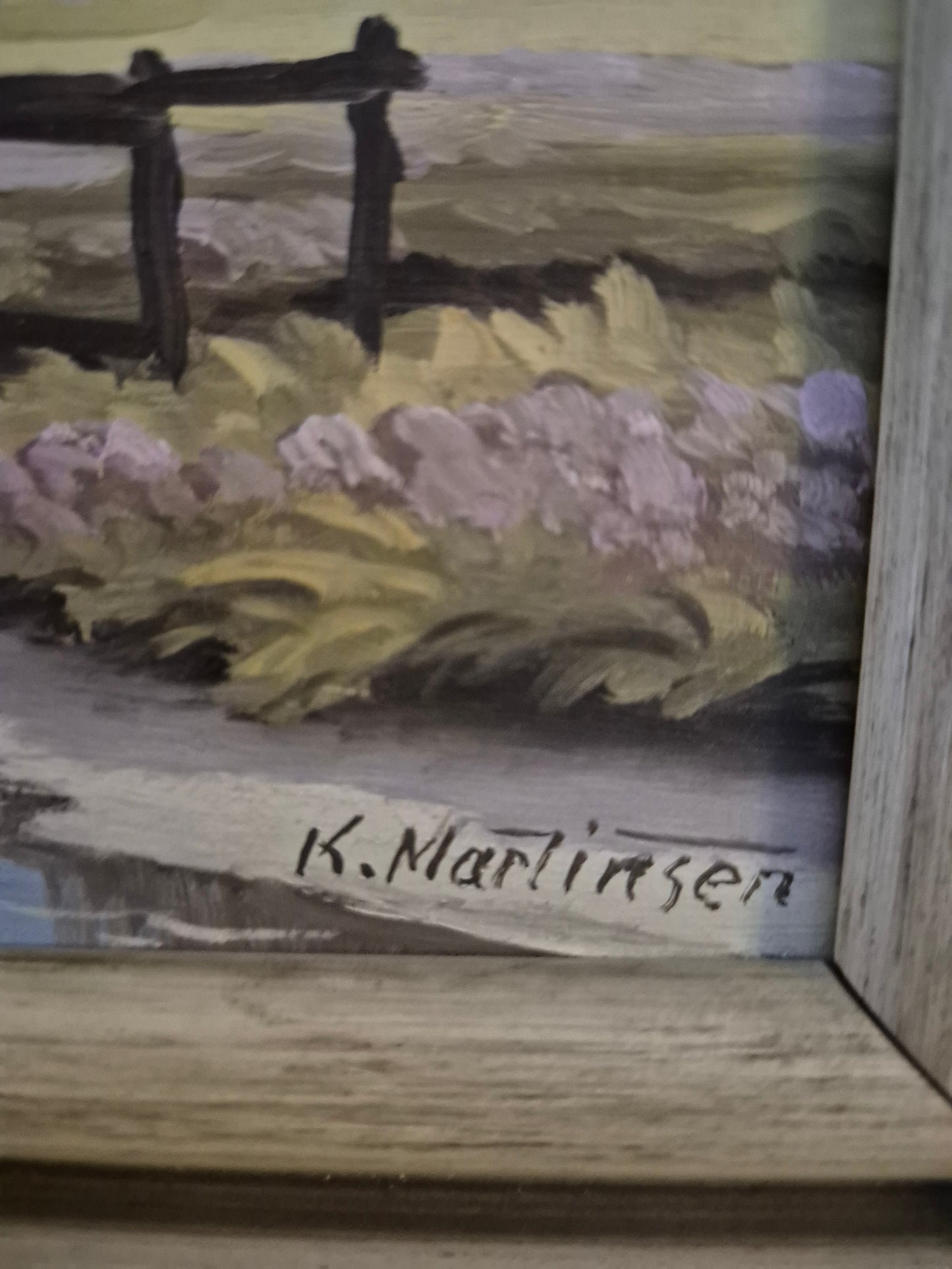 Karl Martinsen (1899-1960) Ölgemälde Landschaft mit kleinem Dorf