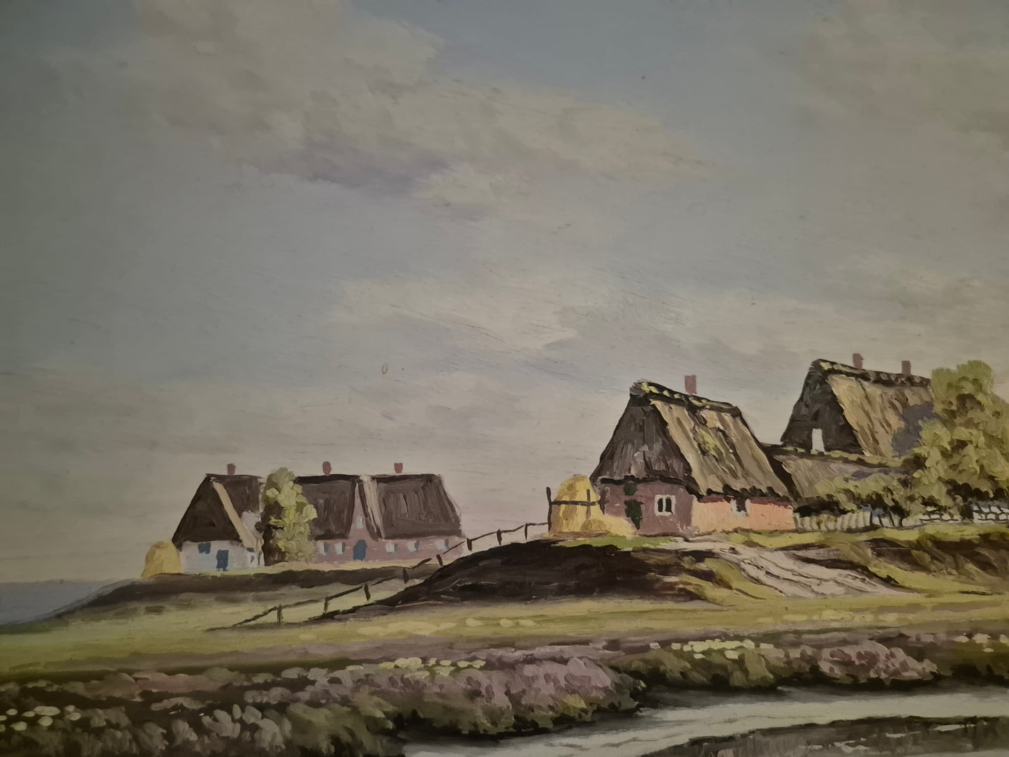 Karl Martinsen (1899-1960) Ölgemälde Landschaft mit kleinem Dorf