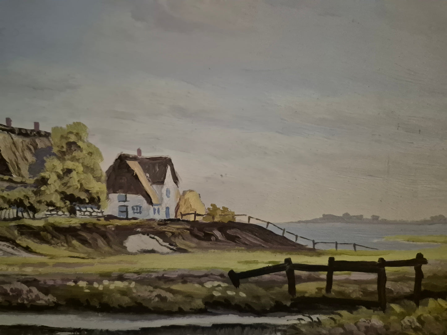 Karl Martinsen (1899-1960) Ölgemälde Landschaft mit kleinem Dorf