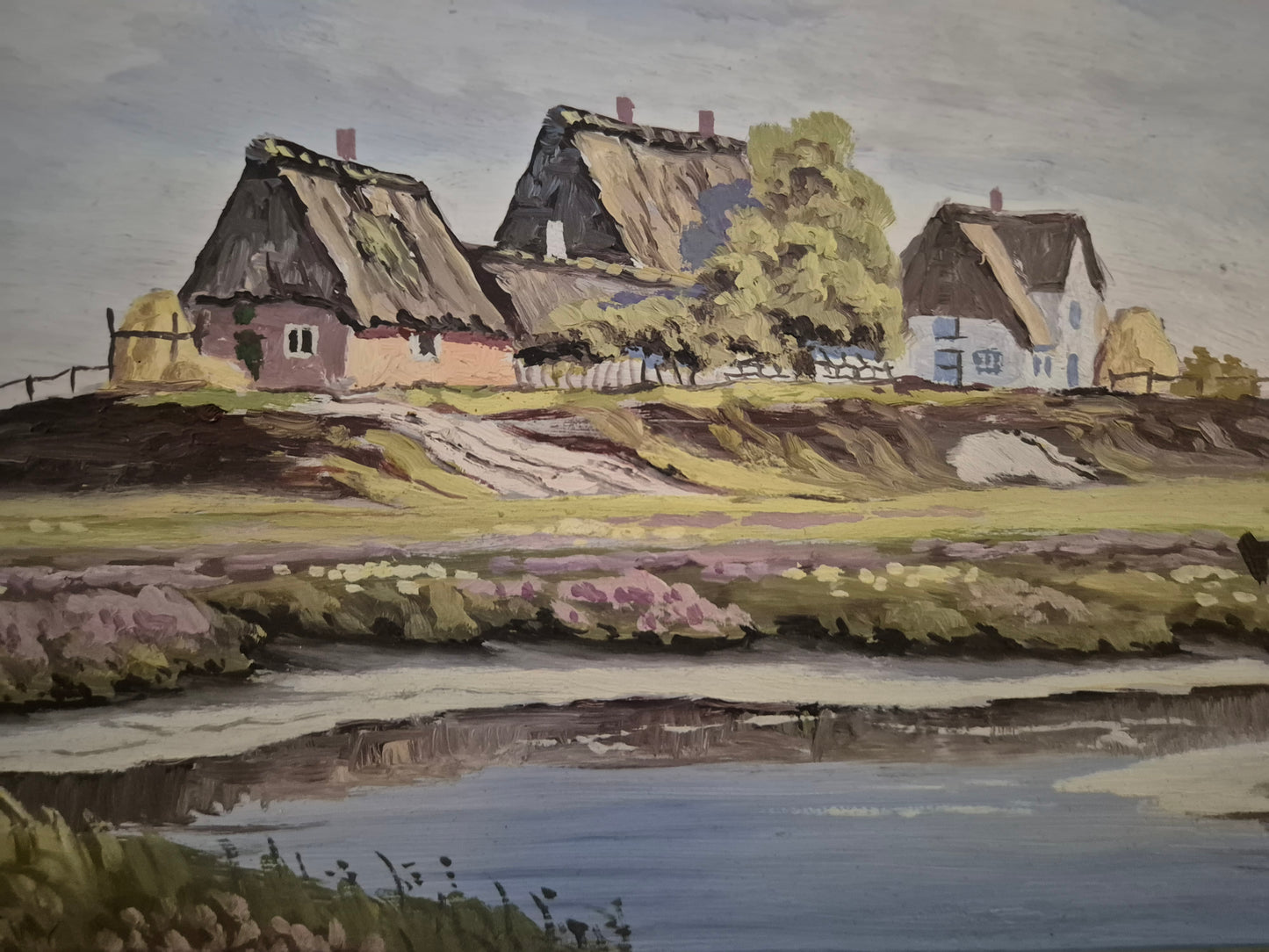 Karl Martinsen (1899-1960) Ölgemälde Landschaft mit kleinem Dorf