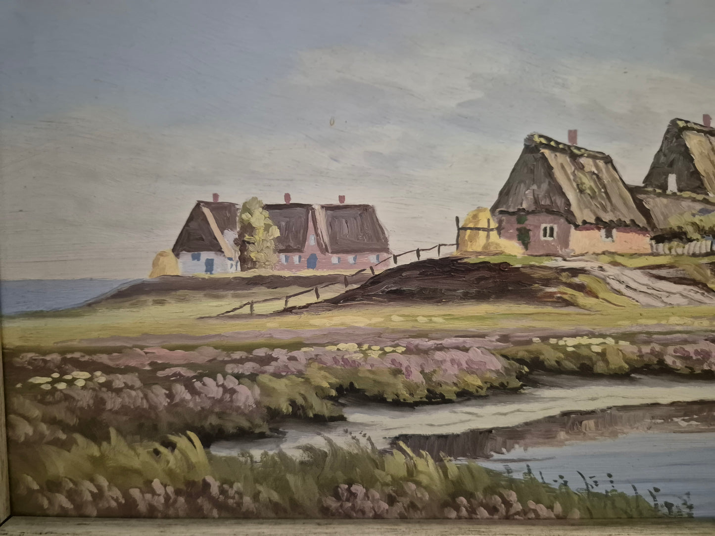 Karl Martinsen (1899-1960) Ölgemälde Landschaft mit kleinem Dorf