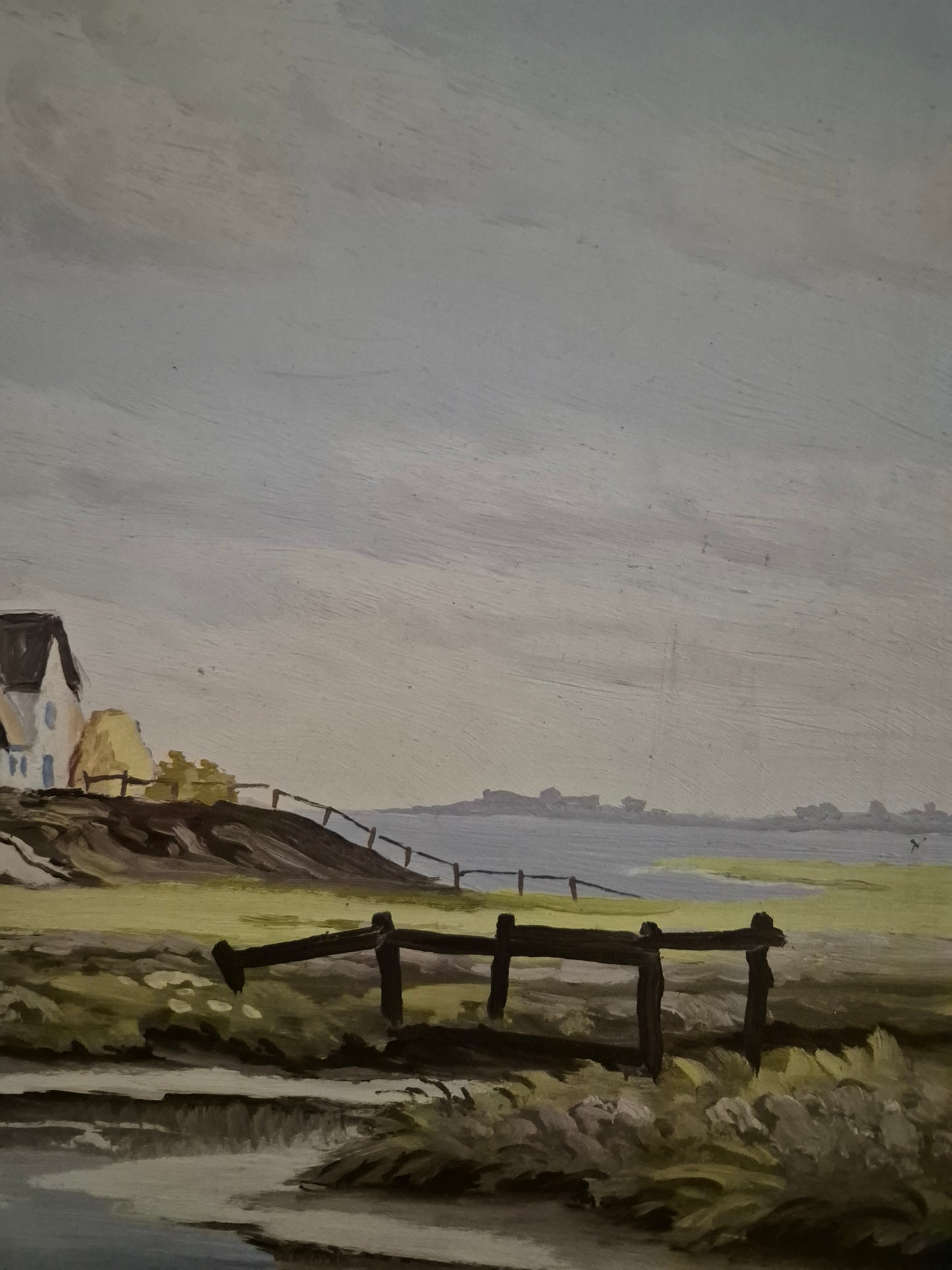 Karl Martinsen (1899-1960) Ölgemälde Landschaft mit kleinem Dorf