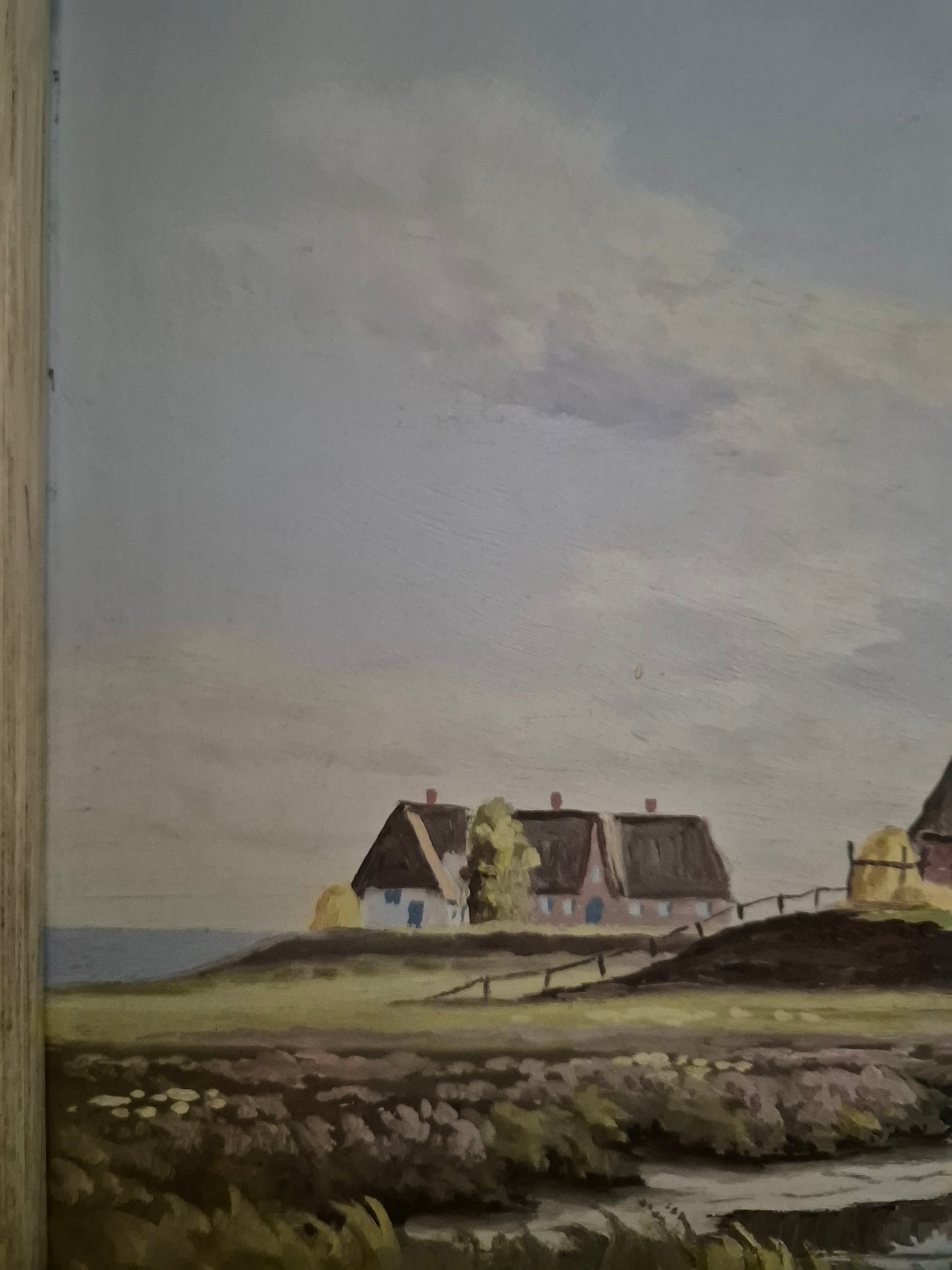 Karl Martinsen (1899-1960) Ölgemälde Landschaft mit kleinem Dorf