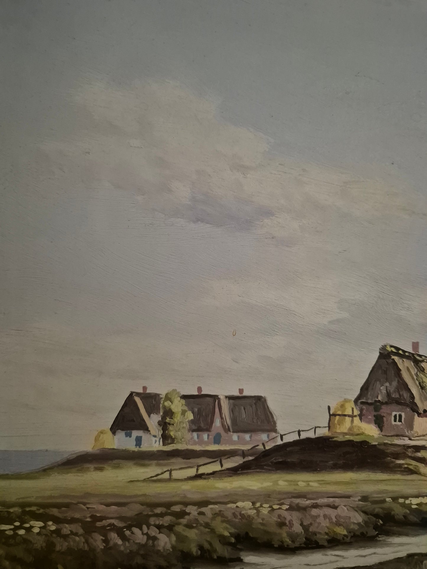 Karl Martinsen (1899-1960) Ölgemälde Landschaft mit kleinem Dorf