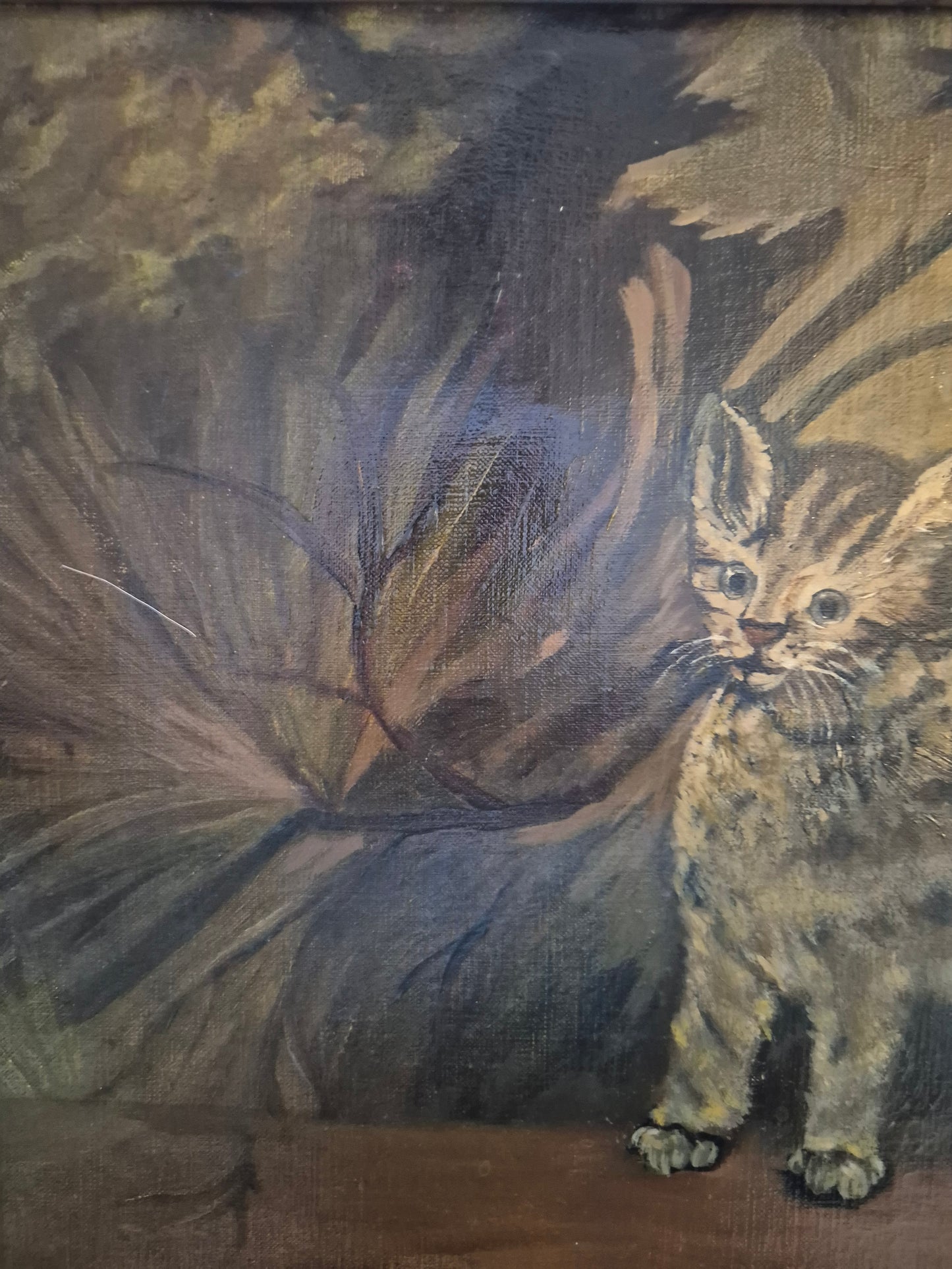 Ölgemälde Katzen Portrait Handsigniert K. Hoppmann (XIX-XX) 38x48cm