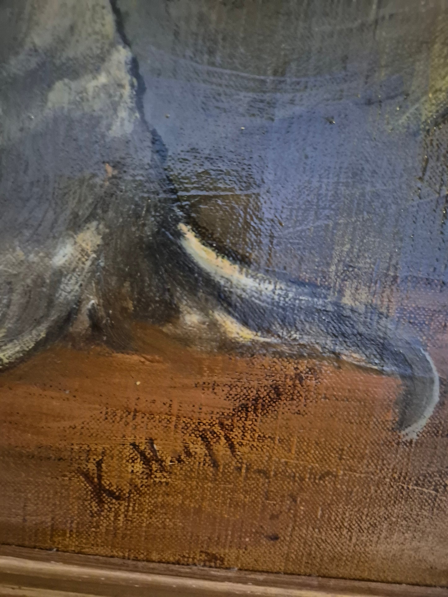 Ölgemälde Katzen Portrait Handsigniert K. Hoppmann (XIX-XX) 38x48cm