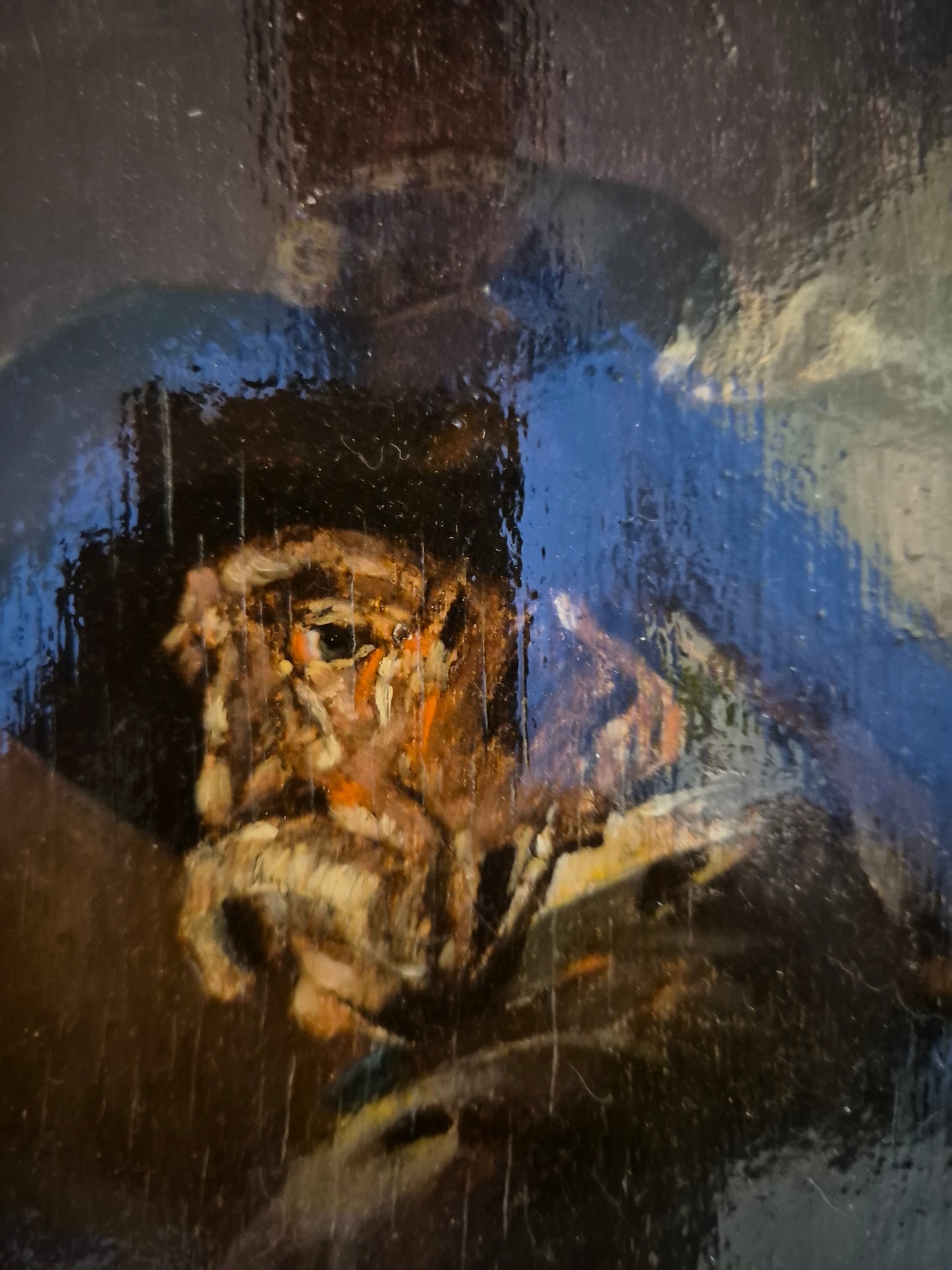 Holländische Schule (XIX-XX) Ölgemälde Bildnis Alter Mann mit Hut 39x34cm