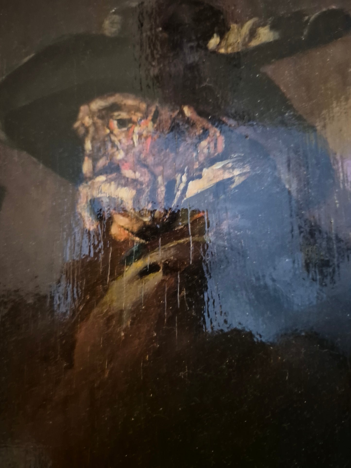 Holländische Schule (XIX-XX) Ölgemälde Bildnis Alter Mann mit Hut 39x34cm