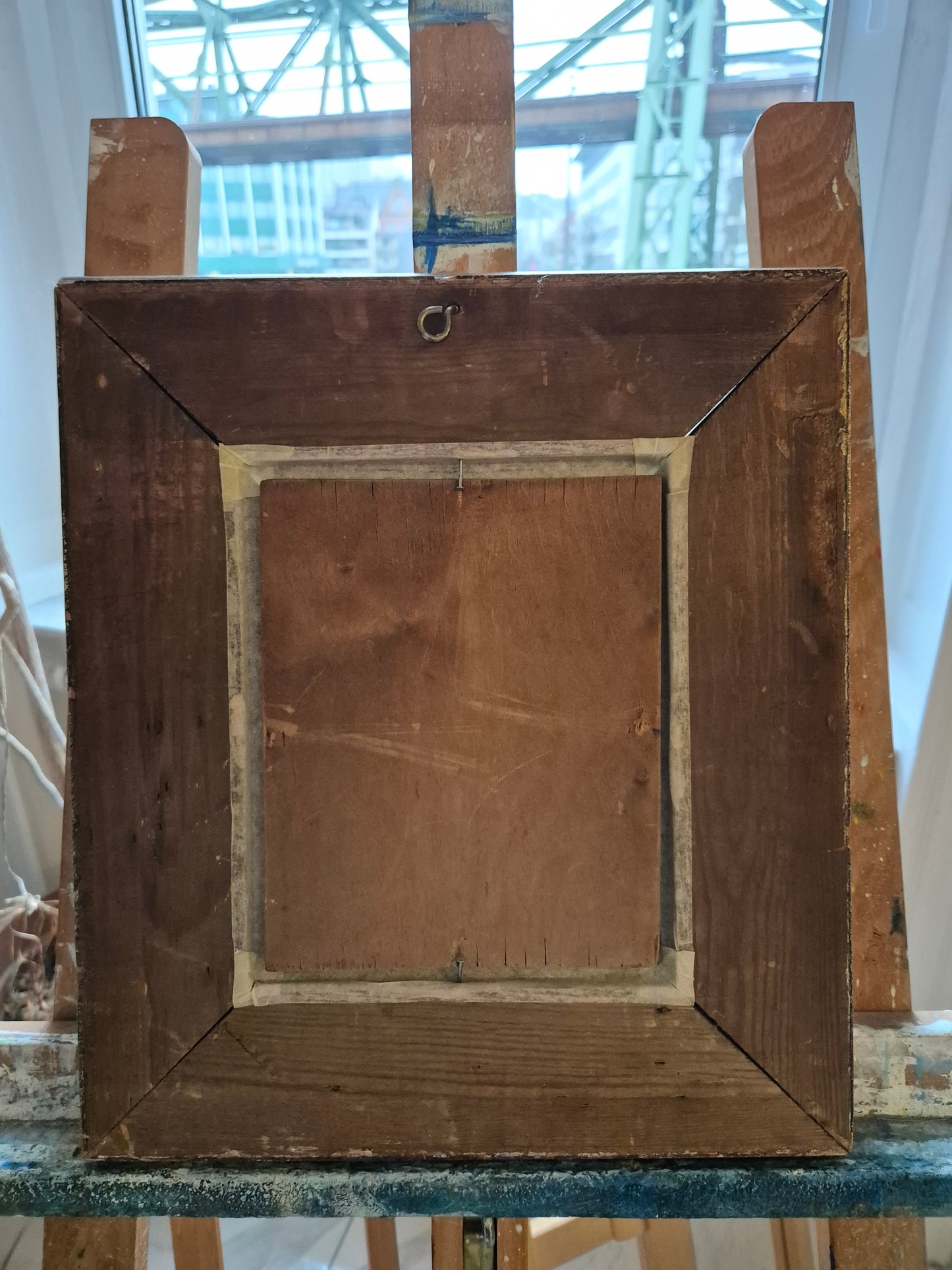 Holländische Schule (XIX-XX) Ölgemälde Bildnis Alter Mann mit Hut 39x34cm