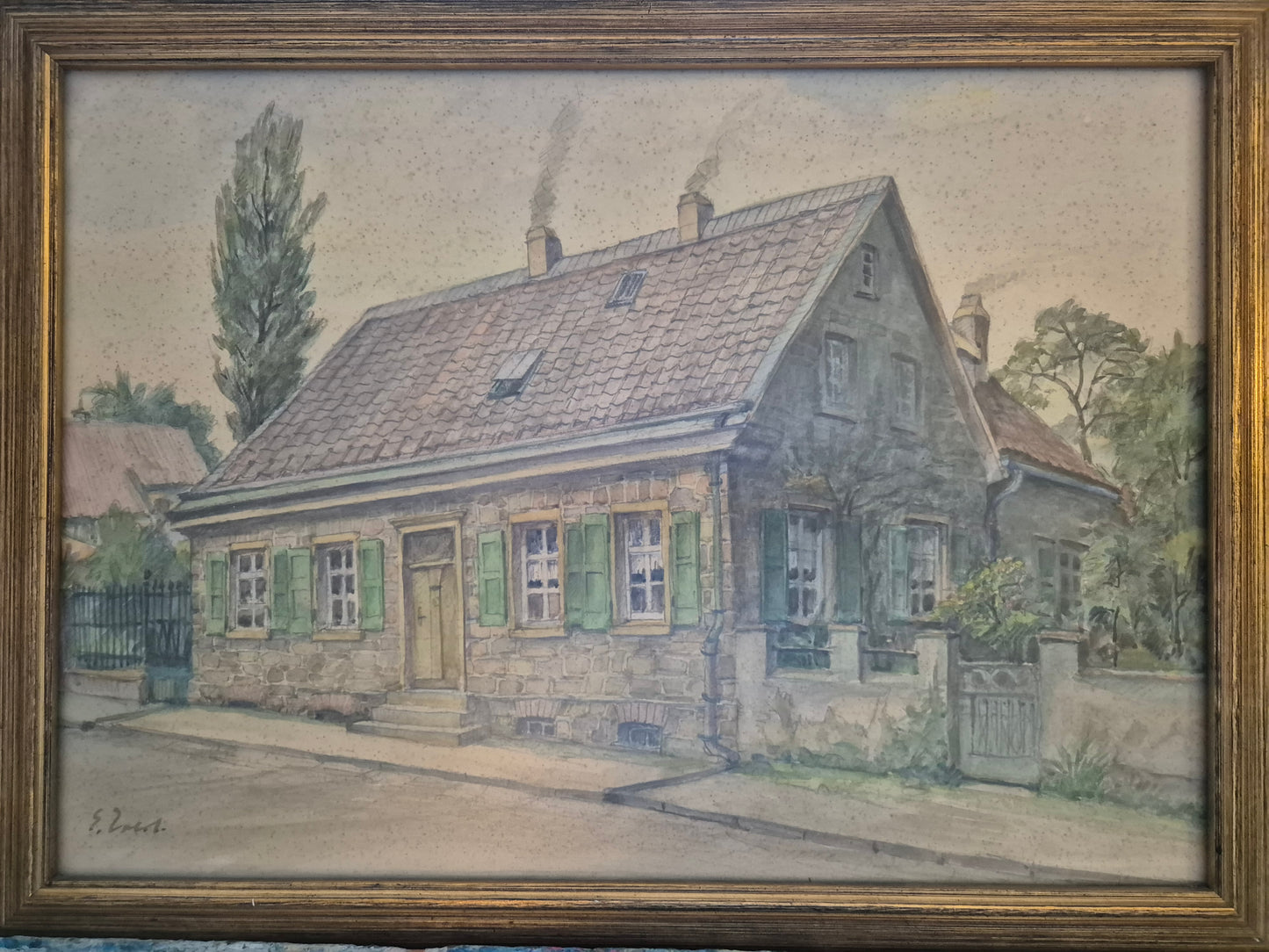 Gemälde Velbert Gründungsstätte Jul. Niederdrenk Handsigniert 32x42cm