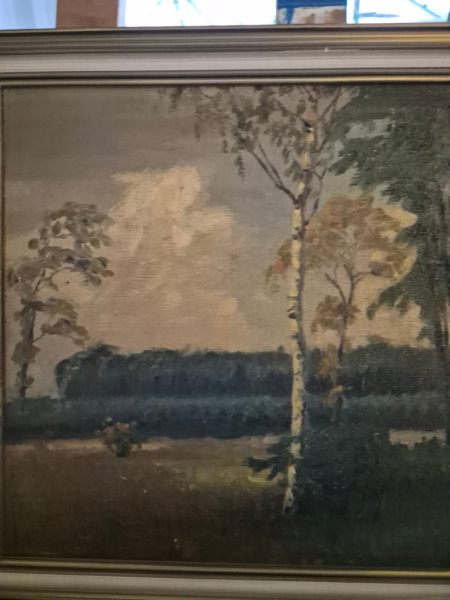 Deutsche Malerschule (XX) Ölgemälde Landschaft mit Wäldern 37x47cm