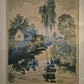 Original Grafik (XX) Lithographie Handsigniert Landschaft Idylle mit Fluss