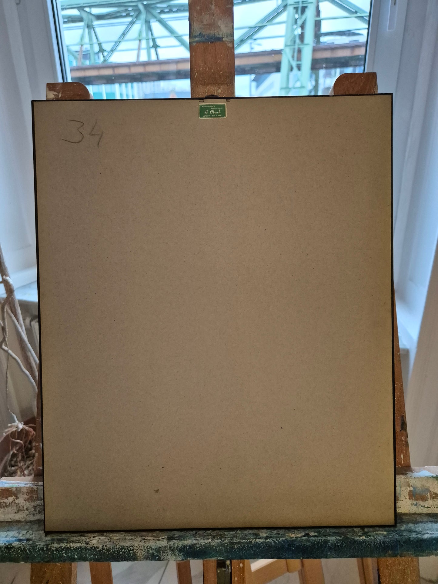 Original Grafik (XX) Lithographie Handsigniert Landschaft Idylle mit Fluss