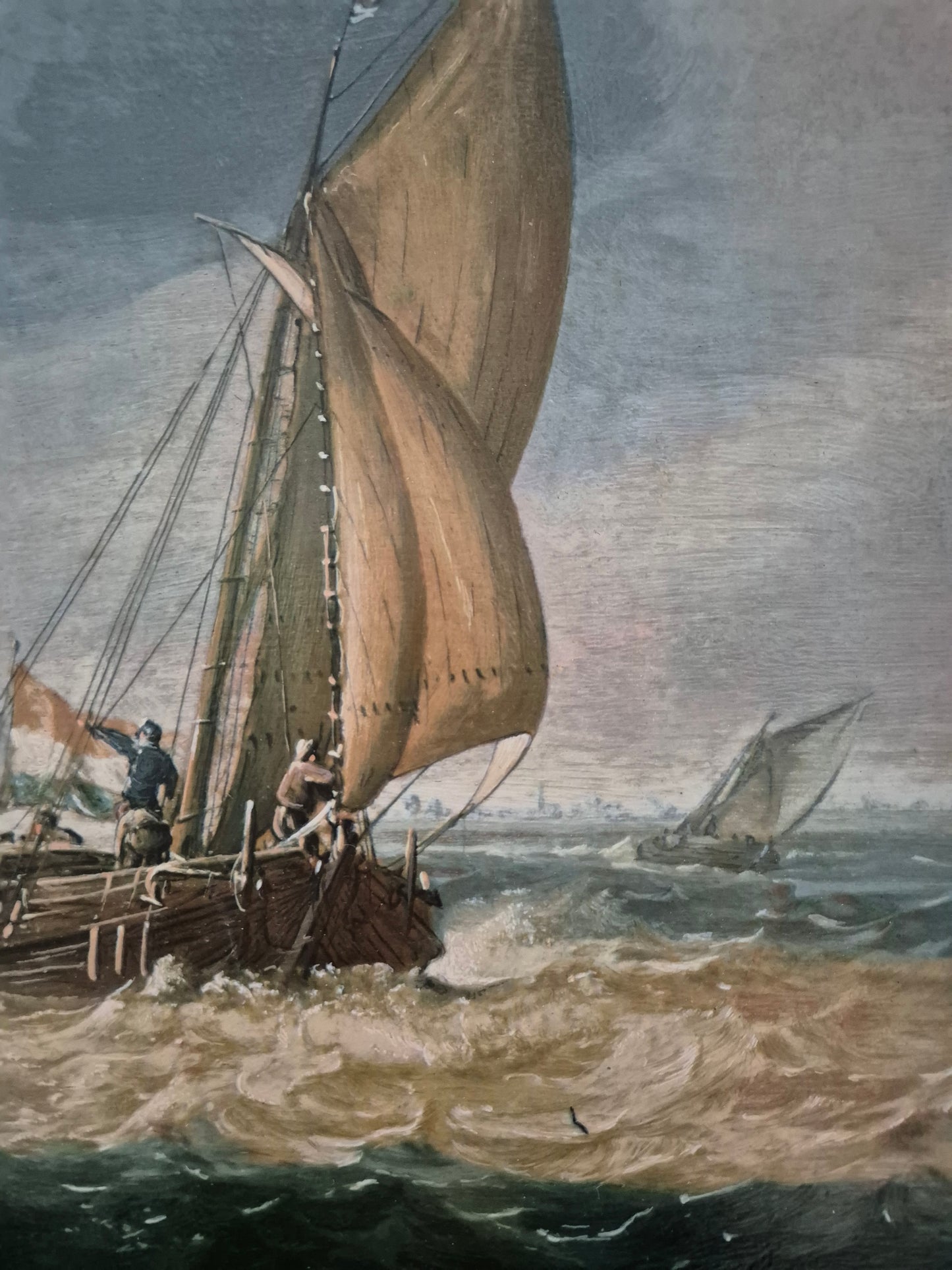 Julius Porcellis (XVII) Gemälde Schiffe in ruhiger See Zertifikat 53x70cm