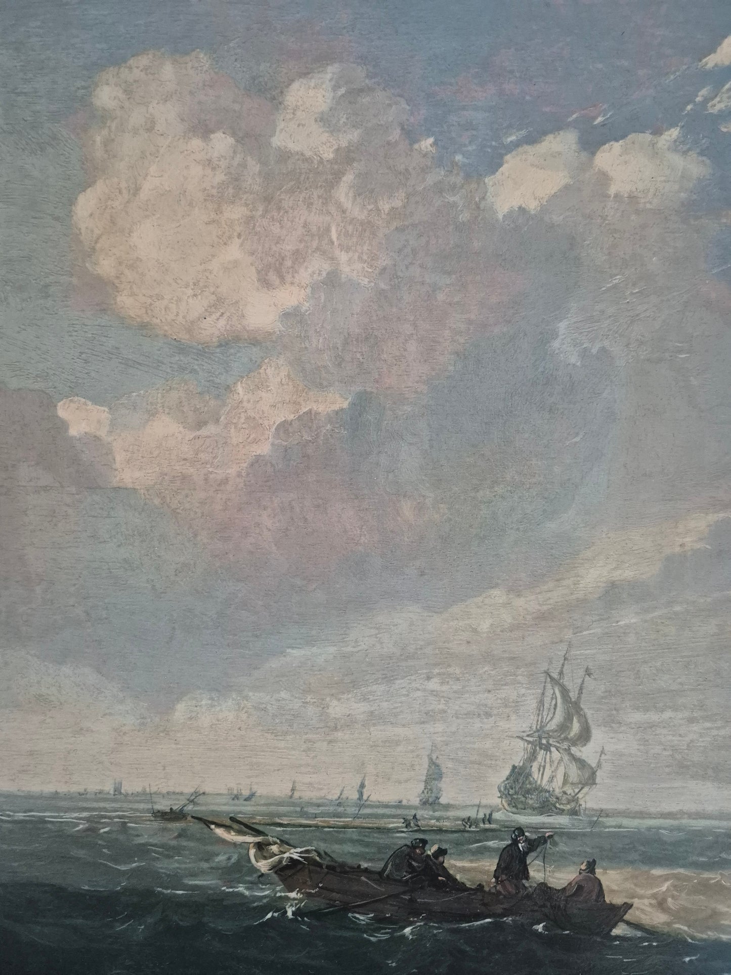 Julius Porcellis (XVII) Gemälde Schiffe in ruhiger See Zertifikat 53x70cm