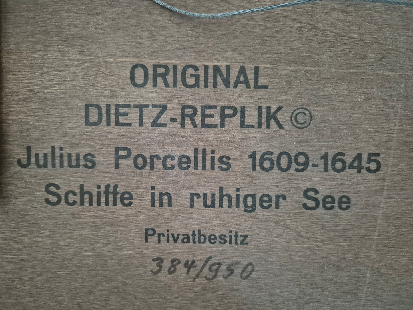 Julius Porcellis (XVII) Gemälde Schiffe in ruhiger See Zertifikat 53x70cm