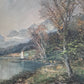 Ölgemälde Landschaft mit See Europäische Schule (XX) Handsigniert