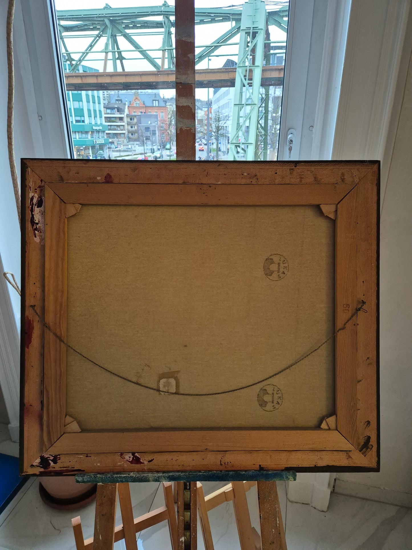 Ölgemälde Landschaft mit See Europäische Schule (XX) Handsigniert