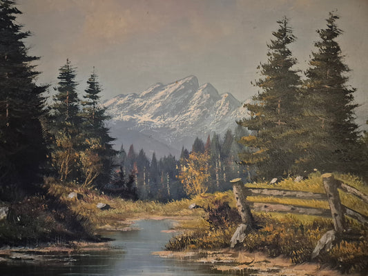 Ludger Leidner (geb. 1930) Ölgemälde Alpenlandschaft 76x96cm