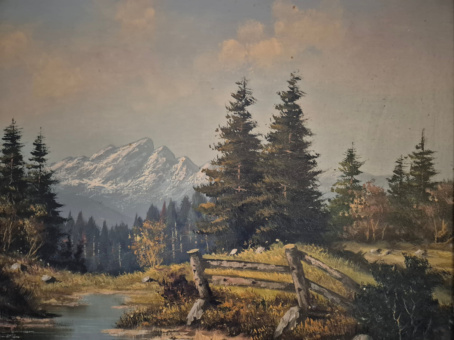 Ludger Leidner (geb. 1930) Ölgemälde Alpenlandschaft 76x96cm