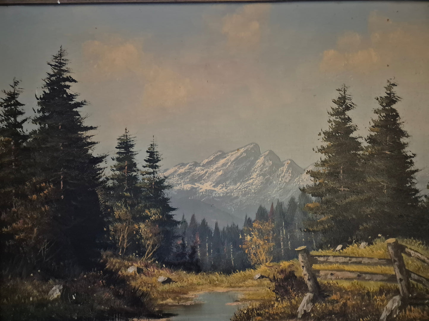 Ludger Leidner (geb. 1930) Ölgemälde Alpenlandschaft 76x96cm