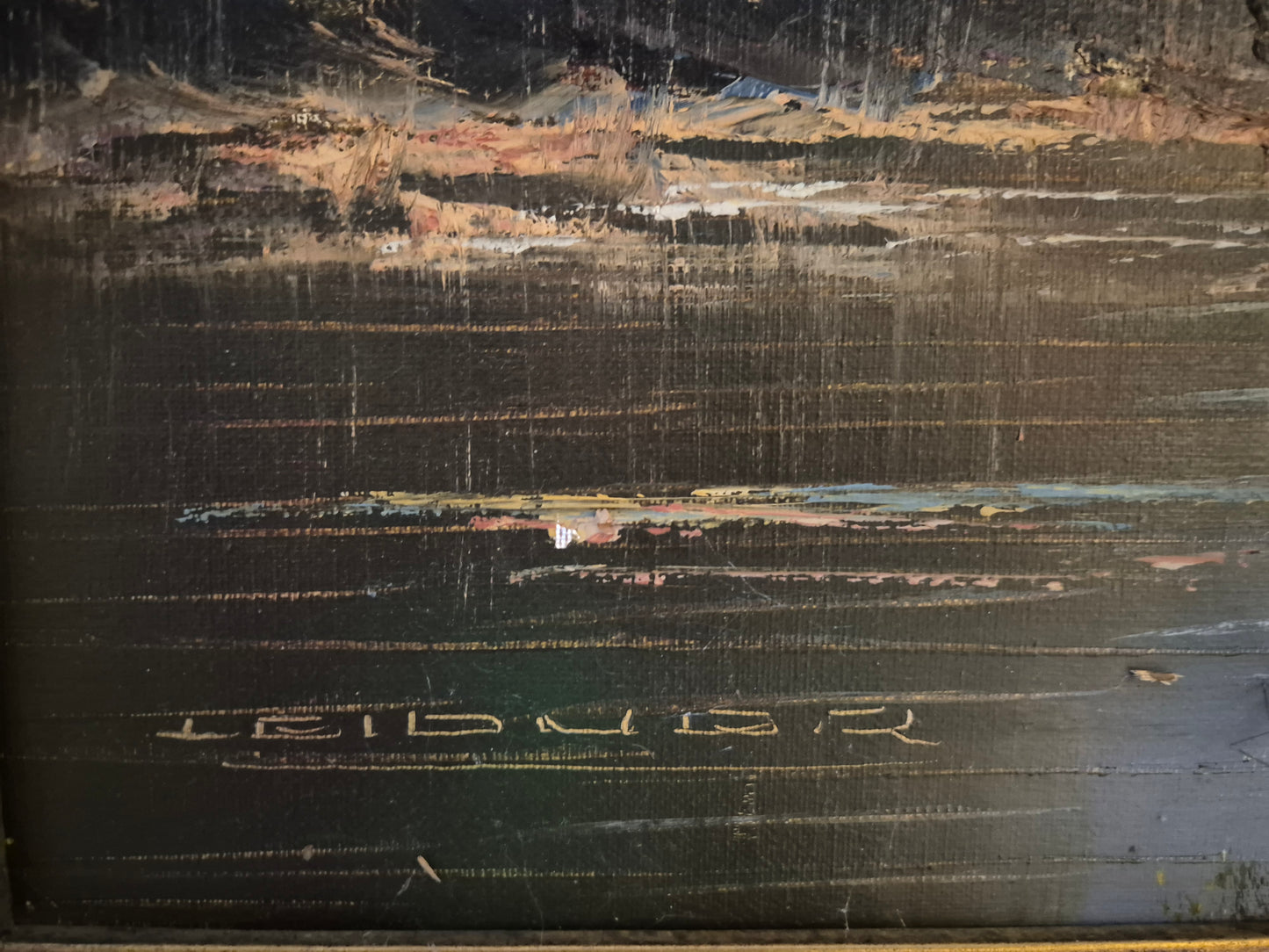 Ludger Leidner (geb. 1930) Ölgemälde Alpenlandschaft 76x96cm