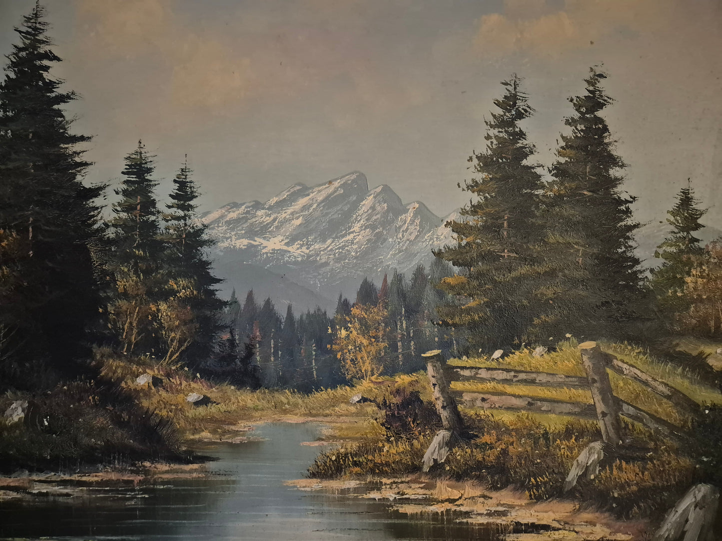 Ludger Leidner (geb. 1930) Ölgemälde Alpenlandschaft 76x96cm