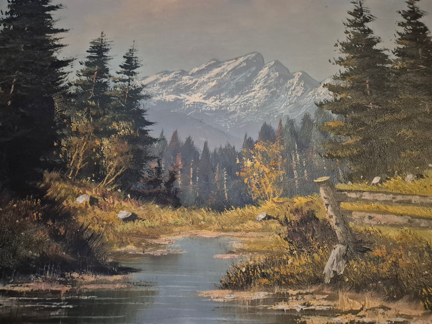 Ludger Leidner (geb. 1930) Ölgemälde Alpenlandschaft 76x96cm