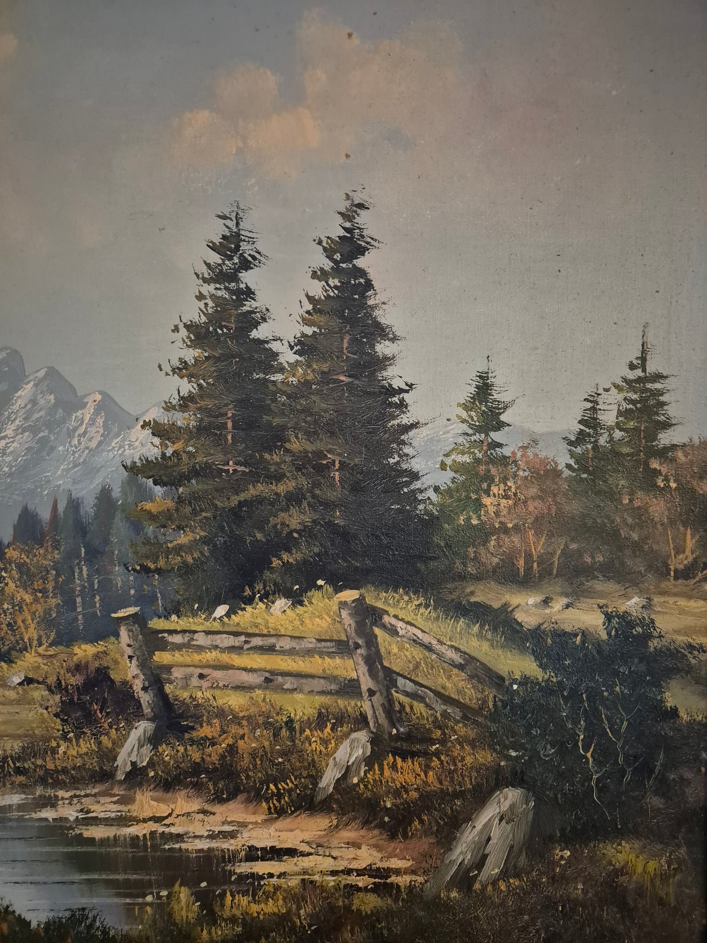 Ludger Leidner (geb. 1930) Ölgemälde Alpenlandschaft 76x96cm