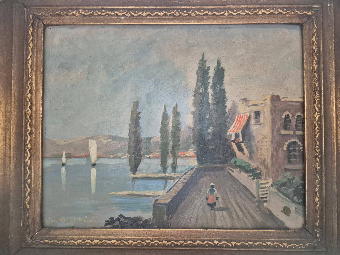 Josef Ohligschläger (1877-1959) Ölgemälde Südküste 43x49cm