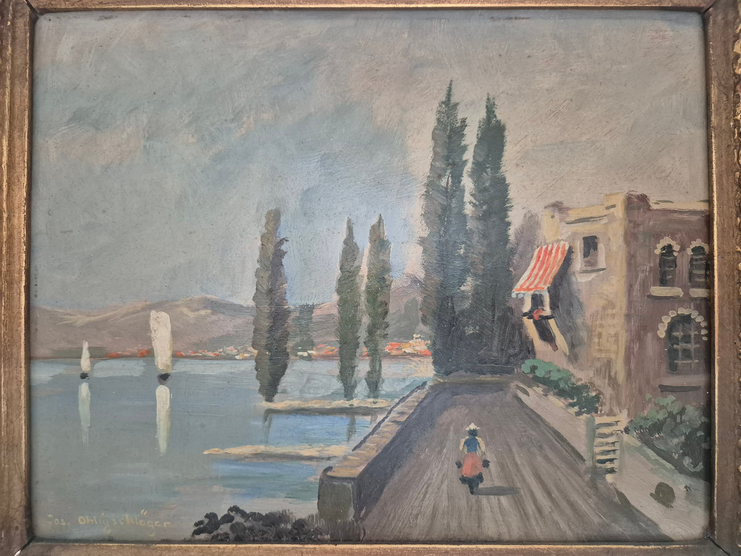 Josef Ohligschläger (1877-1959) Ölgemälde Südküste 43x49cm