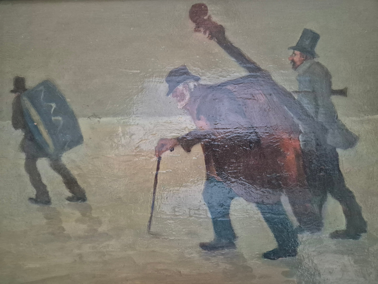 Europäische Schule (XIX-XX) Ölgemälde Handsigniert Winterlandschaft